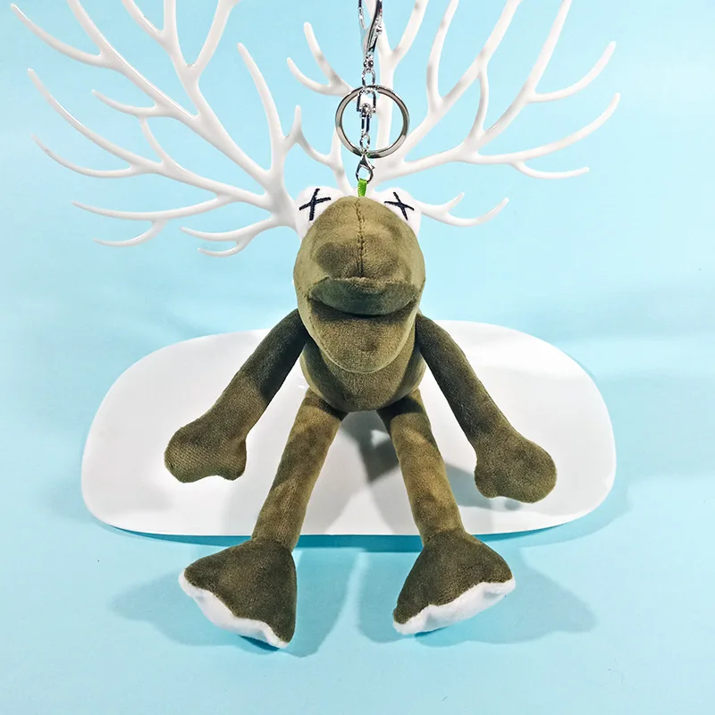 Plush Doll Frog Bell Keychain Cartoon Cute Fun Trend Pendant for Unisex Accessories Birthday Gift Exquisite New