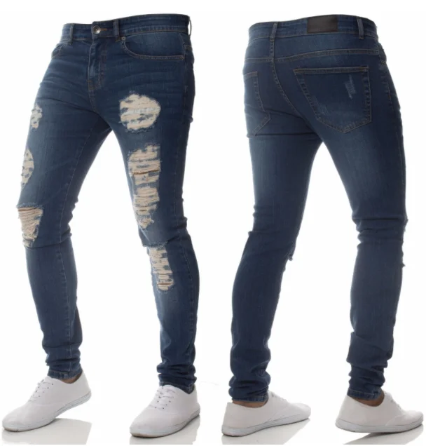 Wholesale Price Slimfit Cotton Ripped Jean Pants For Men