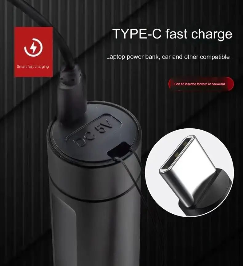 Ultra Bright LED Torch USB Type-C Charge COB Zoomable 3000 Lumens 7 Modes Torch Emergency Blue Red  Warning FlashLight