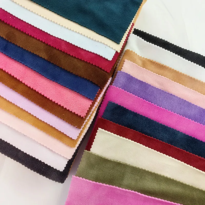 One Side P/T Polyester Spandex Fabrics Super Soft Comfortable Stretch PD Print Velvet Knit Fabrics