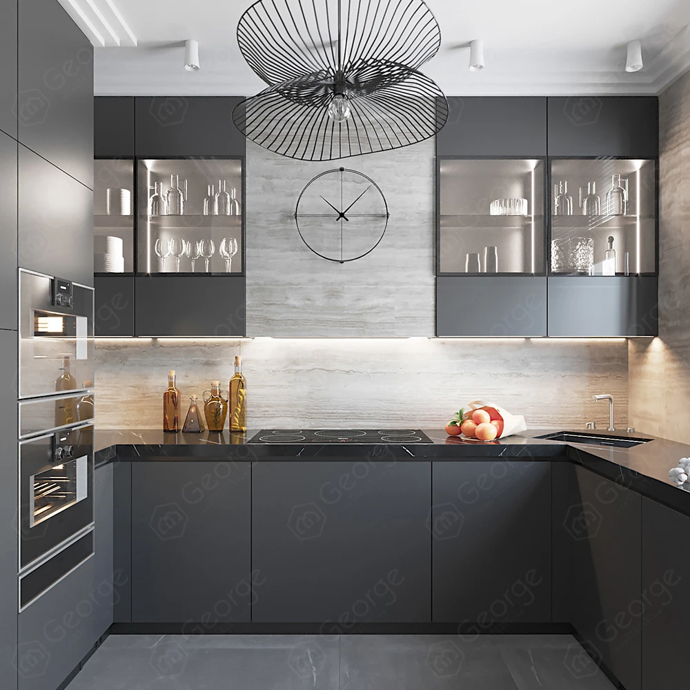 George Fast Delivery American Custom Modular Modern Design Home Kitchen Furniture Kitchen Cabinet