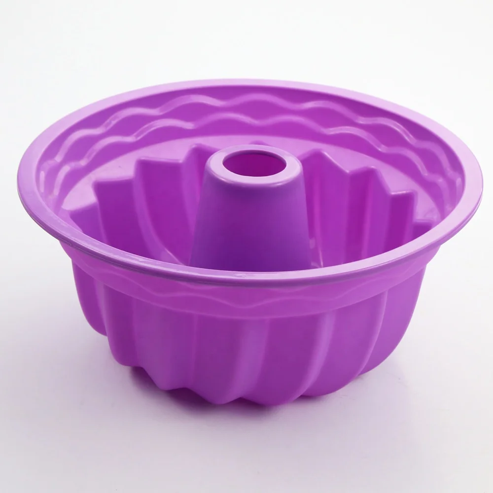 Silicone Chiffon Cake Mold Non-stick Round Savarin Mold Chiffon Cake Pans for Home Baking