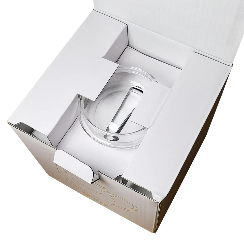 Custom Size Printed Firm E Flute White Corrugated Cardboard Mug Glass Cup Shipping Packaging Box with Insert