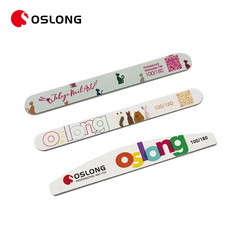 Белая шлифовальная пилка для ногтей с логотипом 100, 100/180 Грит