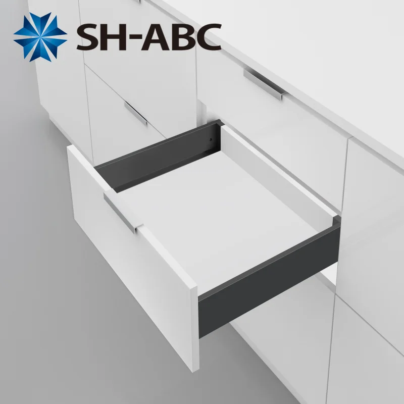 Выдвижной ящик SH-ABC SLIM LUXURY с двойными стенками (нижний ящик) для кухонного шкафа плавным закрыванием скрытый полного выдвижения