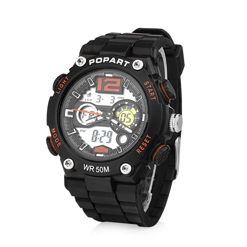 
ABS Plastic cheap 5 atm stainless steel back geneva cover watch 