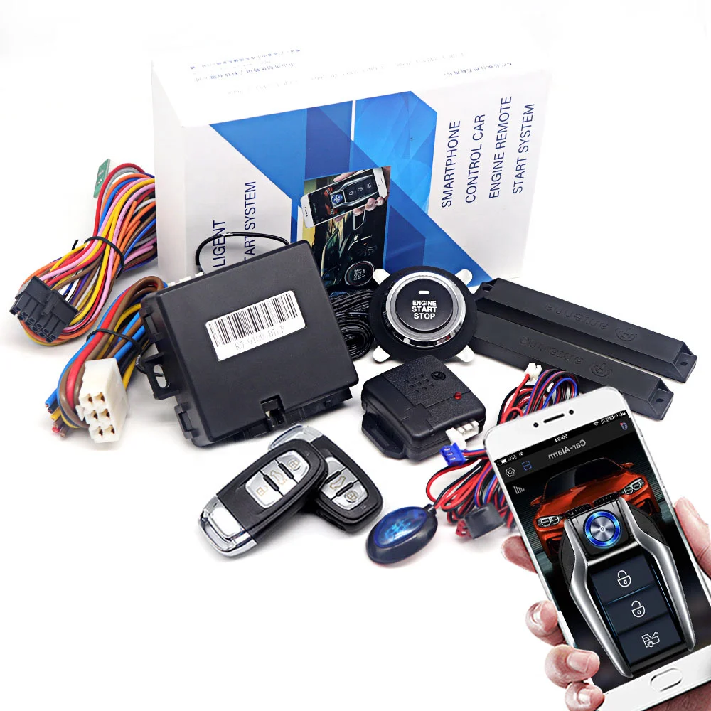 Car Alarm Hot sales of universal mobile phone control car remote start one key start modification keyless entry system