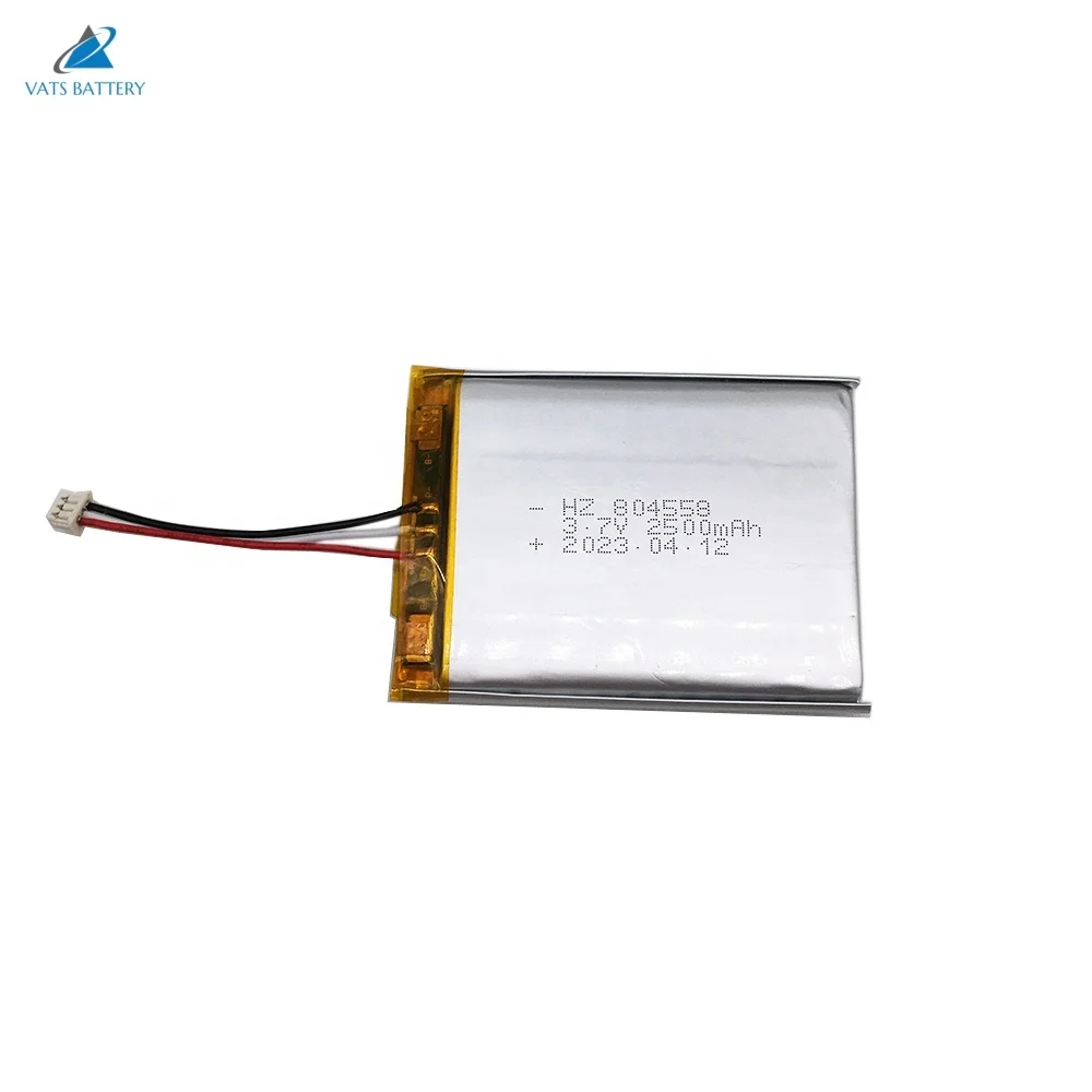 High quality 804558 804560 lithium ion battery 3.7v 2500mah lipo battery for flashlight