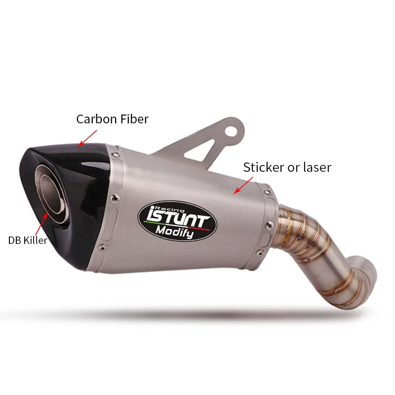 
ISTUNT Motorcycle Exhaust Escape Modified Muffler Middle Connection Link Pipe Slip On For Kawasaki Z900 Exhaust Full System 
