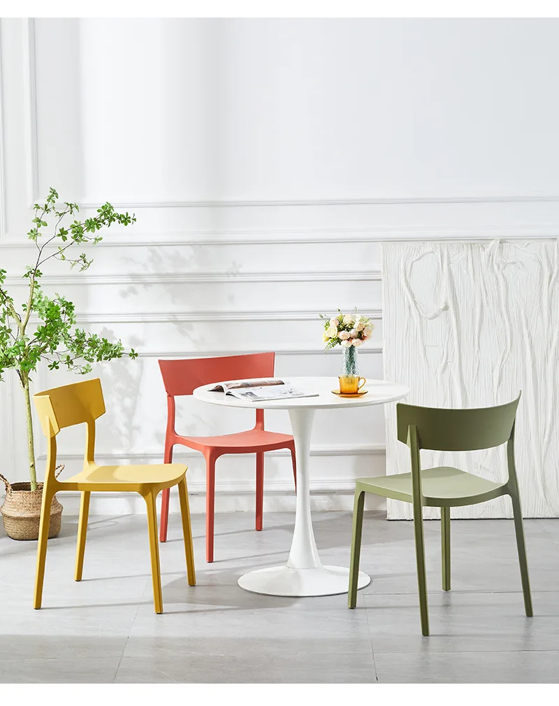 Multiple Colours High Quality Solid Design Leisure Restaurant Plastic Chairs