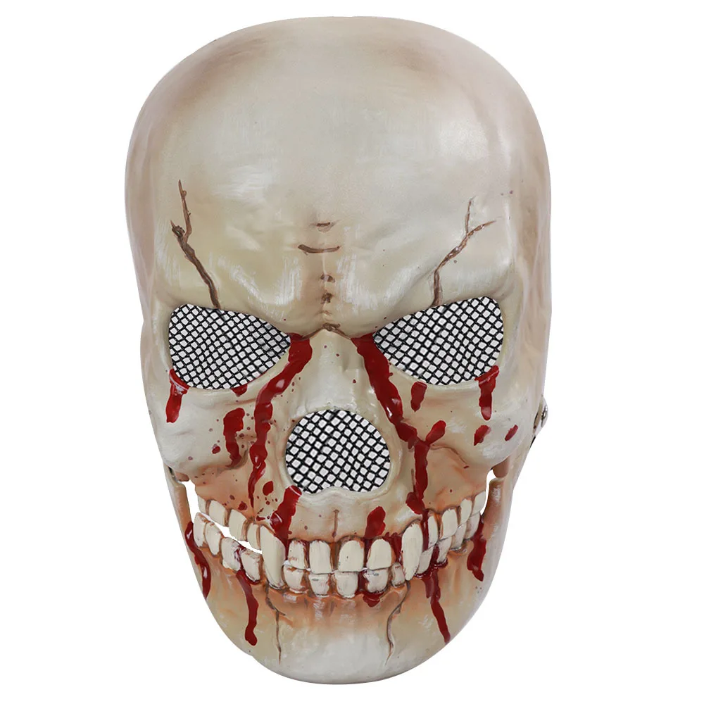 Moving mouth Halloween new skeleton mask cross-border explosive skeleton props half-face mask character props