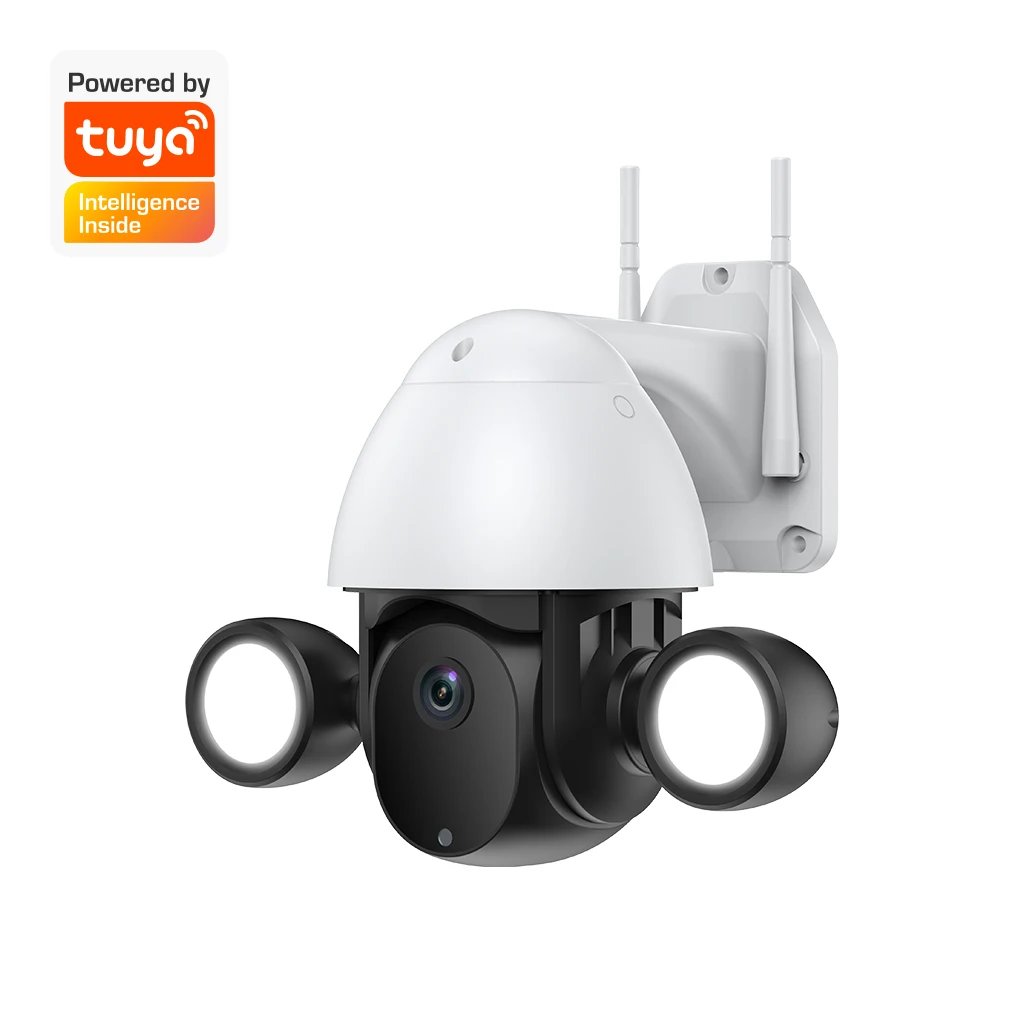 3MP Tuya Wireless PAN-TILT Security Dome Cameras Outdoor Use Waterproof  WiFi  connect with Floodlight AI Auto Tracking Camera