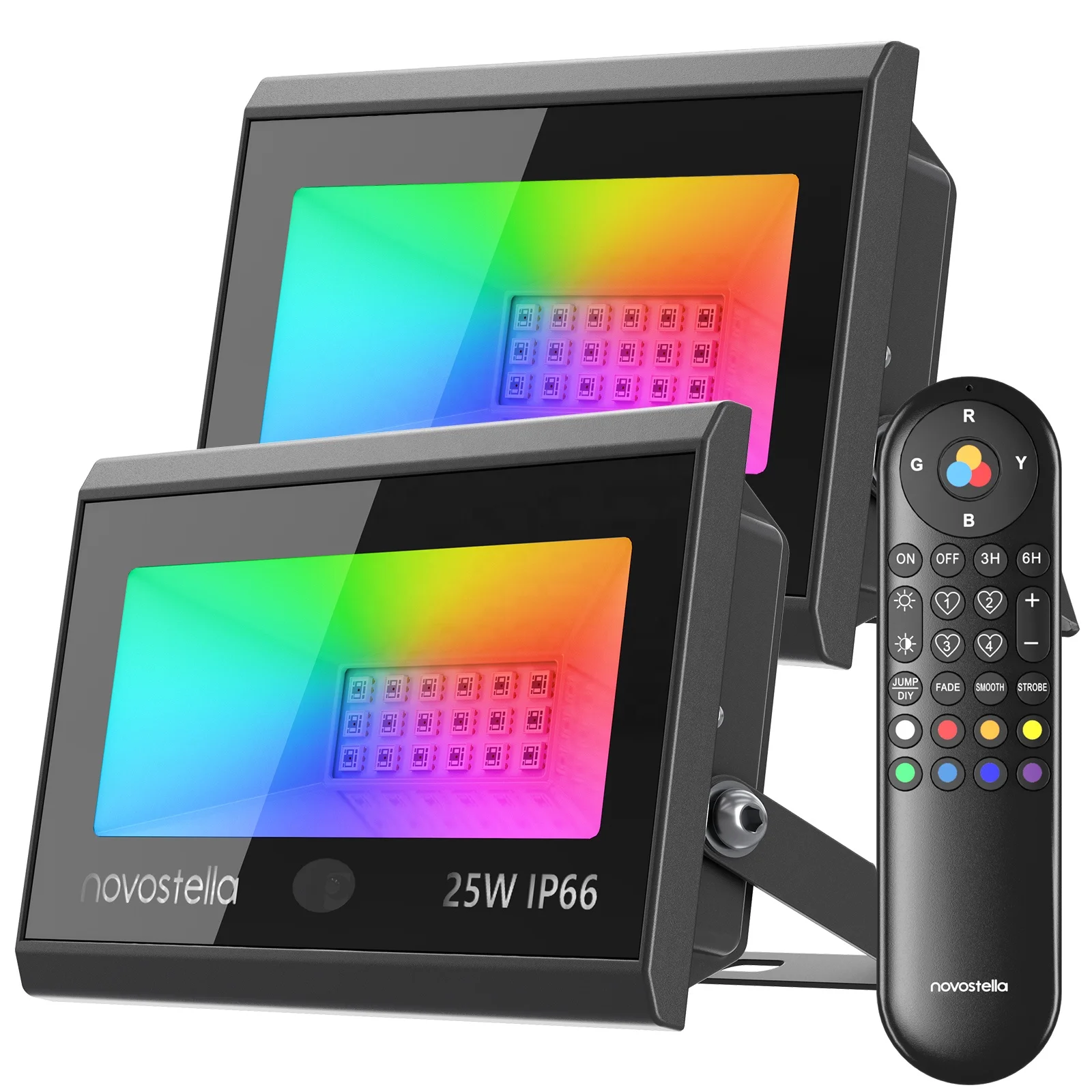 New Arrival 60W RGB LED Flood Light Upgraded IR Remote IP66 4 DIY Modes Dimmable Floodlight for Garden Stage Landscape