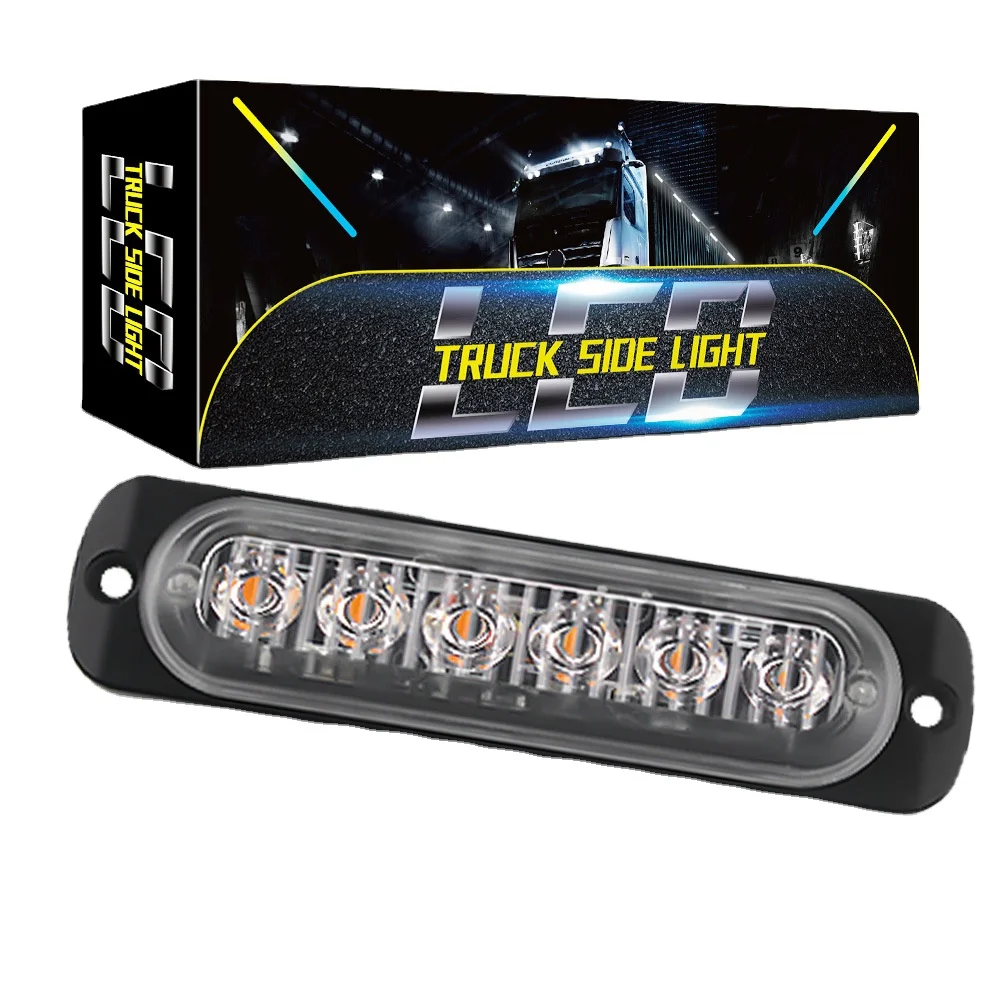 China auto parts 12V - 24V 6LED car emergency Red blue green amber 12 led grille strobe light warning light Traffic light