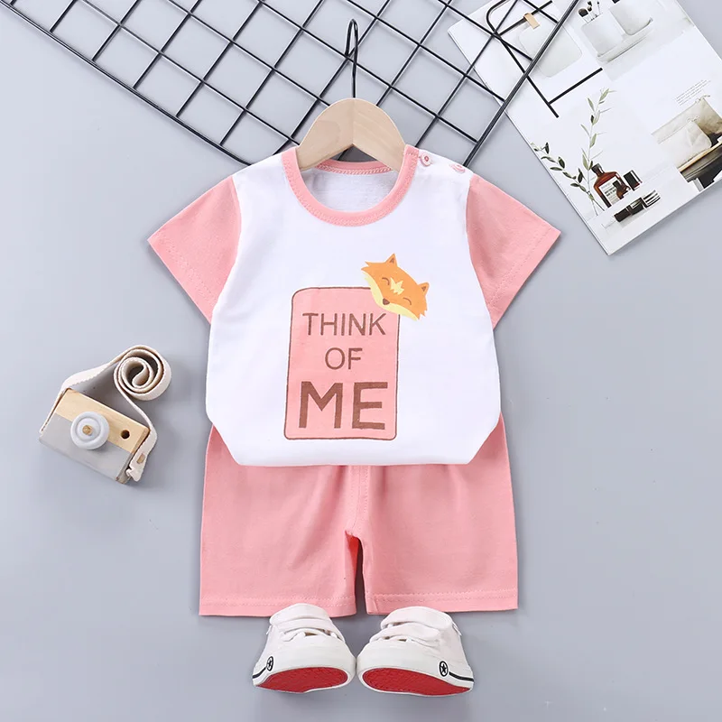 1-7 Year Character Kids Cotton Short Sleeve 2PCS Comfortable Children Sleepwear/Pajama Super Soft Smooth Cheap Price