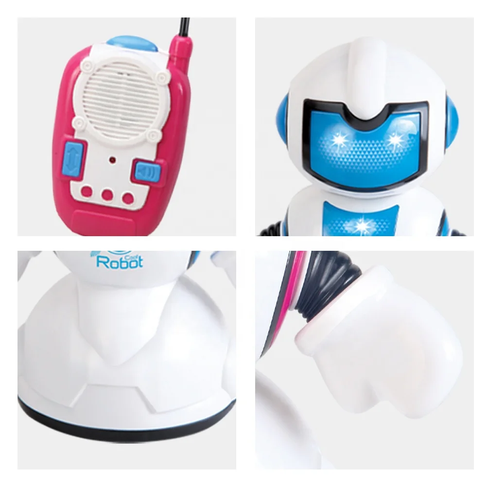 2 Channels Remote Control Robot Toy Cheap Walkinng Forward and 360 Degree Rotating Robot with Light and Music
