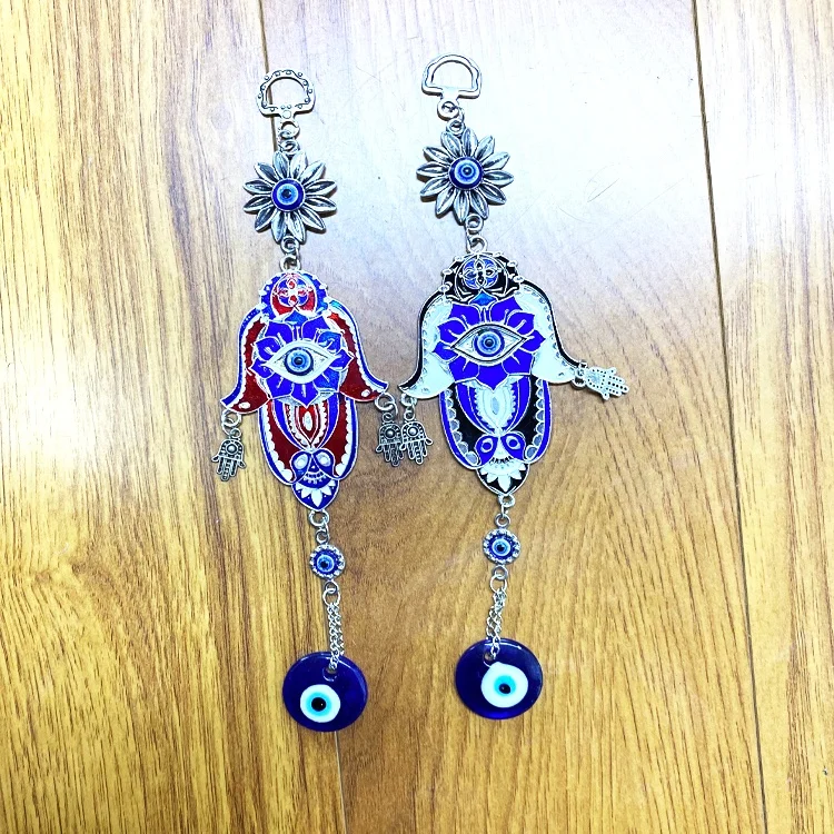 Турецкая Ювелирная мебель Хамса Очаровательная стеклянная синяя Подвеска от сглаза настенная подвеска рука Фатимы Декор