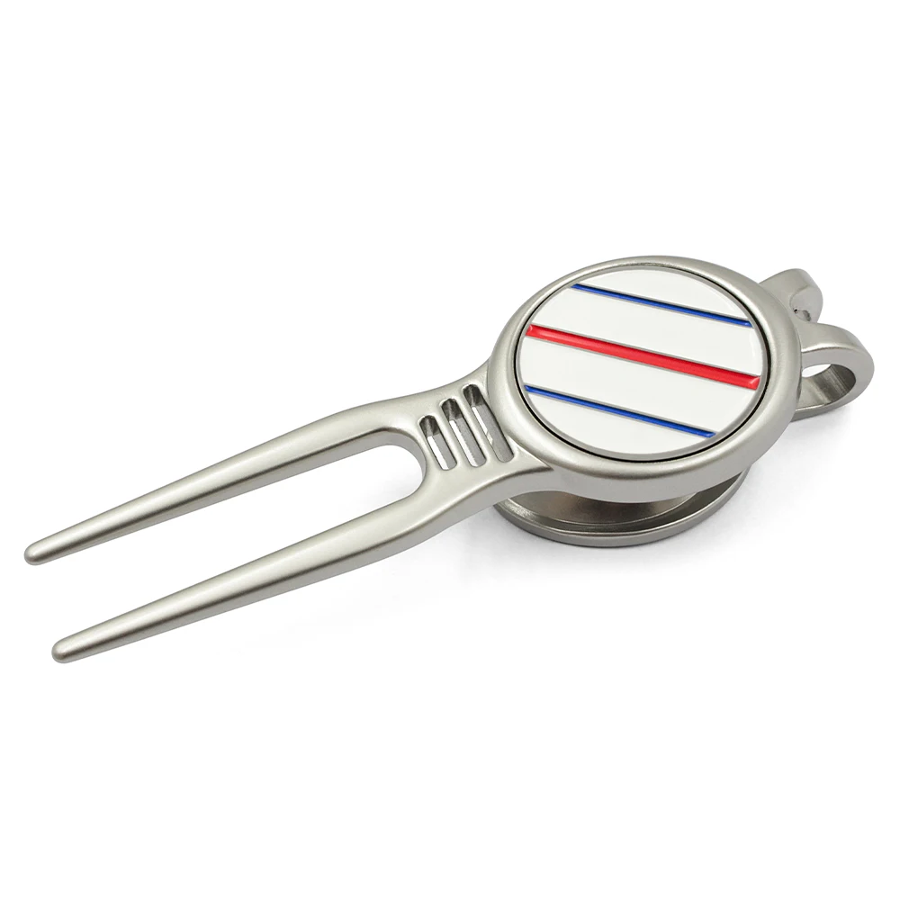 Personalized Metal Golf Accessories Design Pitch Fork Magnetic Hat Pin Clip Custom Logo Golf Divot Repair Tool Golf Ball Marker