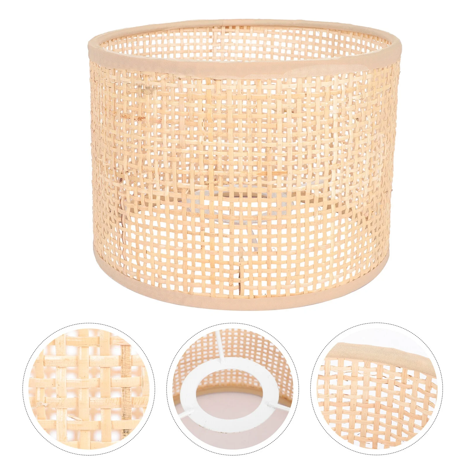 Artificial Rattan Lampshade Lamp Shade Rattan Woven Lampshade Table Lamp Cover Replacement Lamp Shade