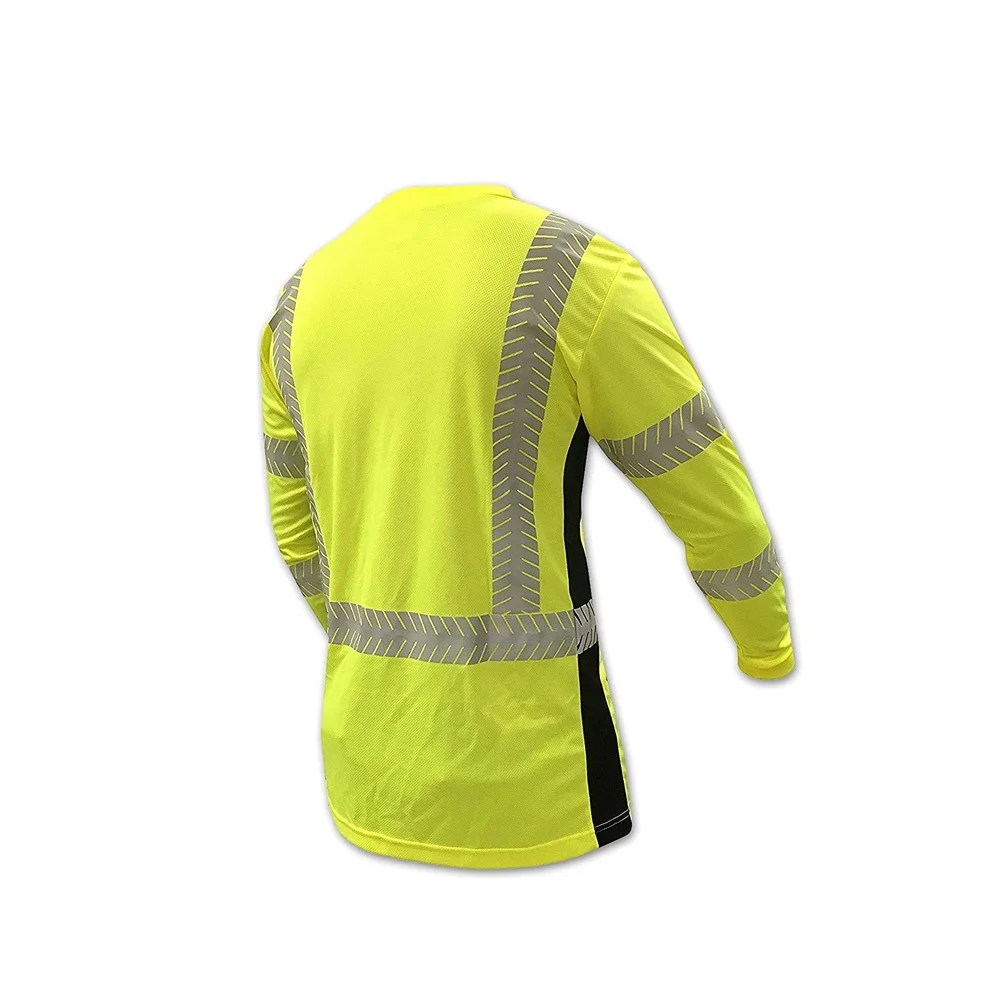 Ansi Hi Vis светоотражающие безопасности футболка для мужчины/женщины аэропорт дорожного движения безопасность рубашки с короткими рукавами защитная Рабочая