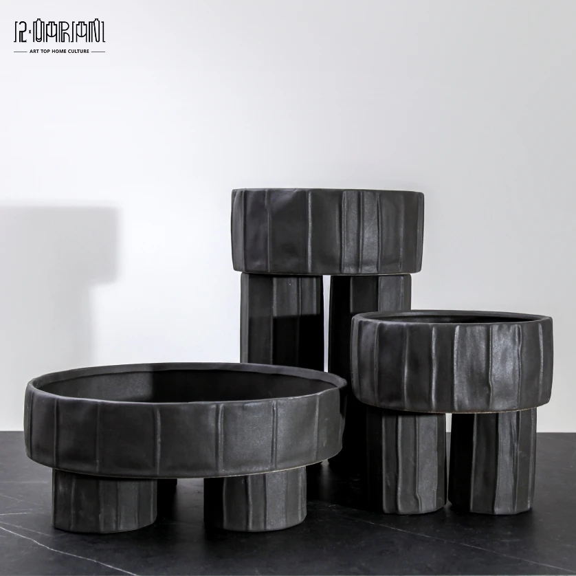 Ramadan Eid Serving Tray Silver Plating Black Fruit Plates Ceramic Bowls Modern Other Home Decoration Tray for Chocolate