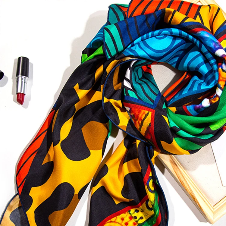 Elegent Ladies Cape Printed Shawl Manufacturing Imitated Silk Big Cotton Voile Fabric For Long Scarf Printed For Women Stylish