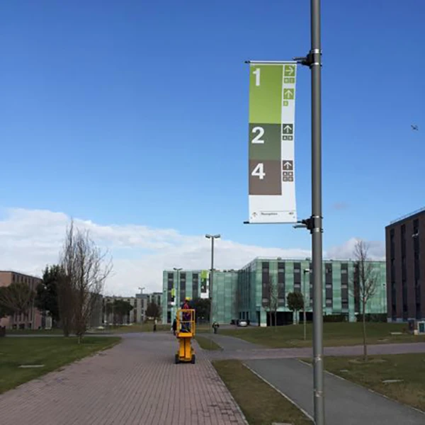Advertising outdoor lamppost banner