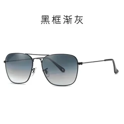 High Quality Classic Branded Metal Frame Glasses Material Gradient UV400 Lenses Vintage 3136 Square Men Sunglasses with Case