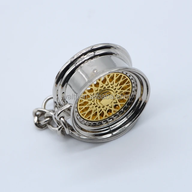 Novelty Wheel Rim Keychain  Creative Car Auto Metal Mini Parts Tyre Key Chain