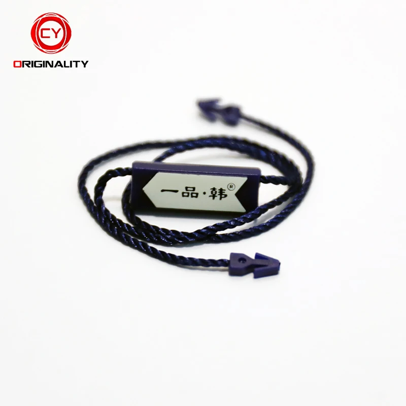 Brand Garment Plastic String Lock Sealcustom Logo Cabinet Black Hang String