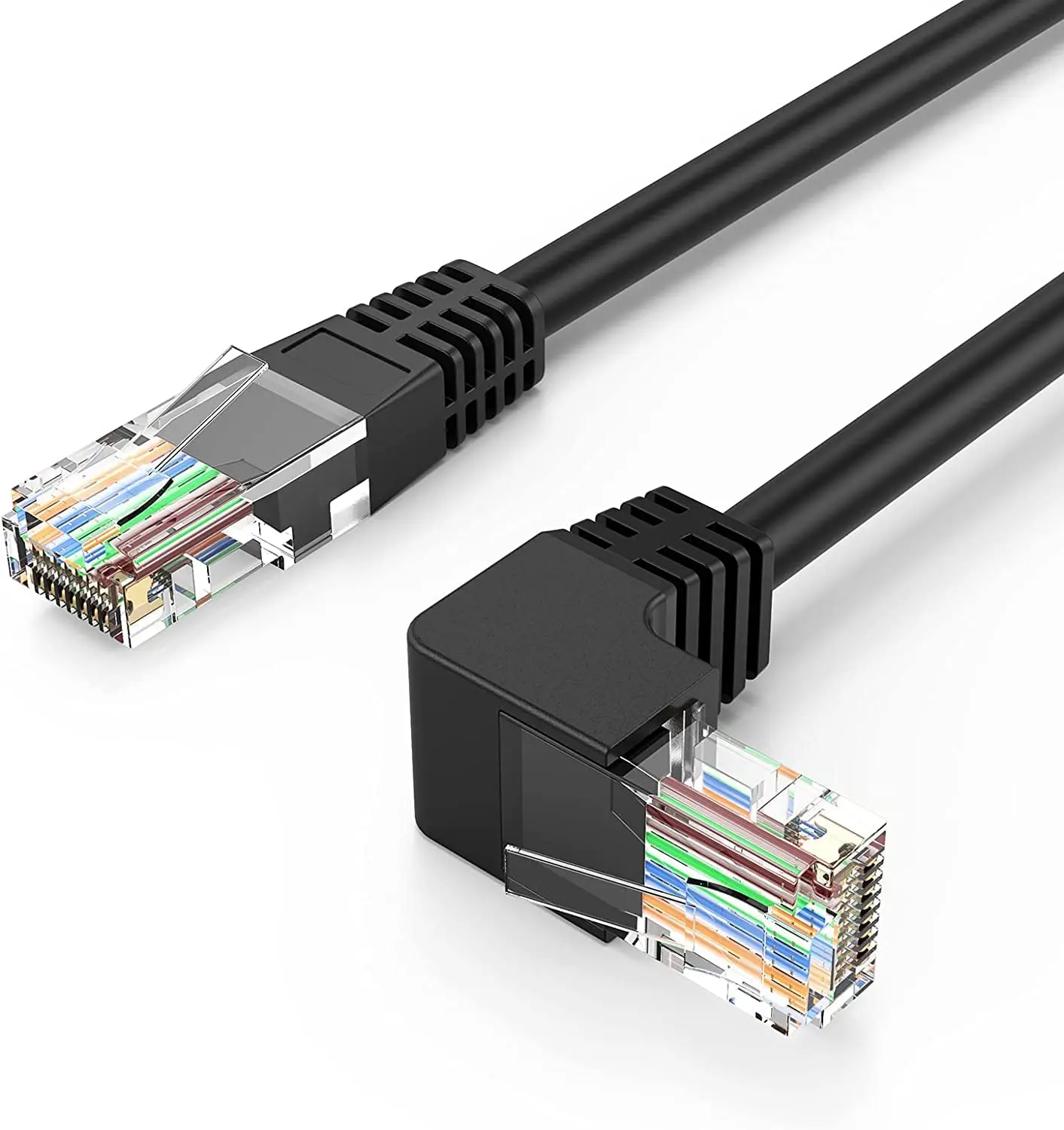Патч-кабель Ethernet CAT6 под углом 90 градусов вверх, RJ45 LAN-кабель, гигабитный сетевой шнур