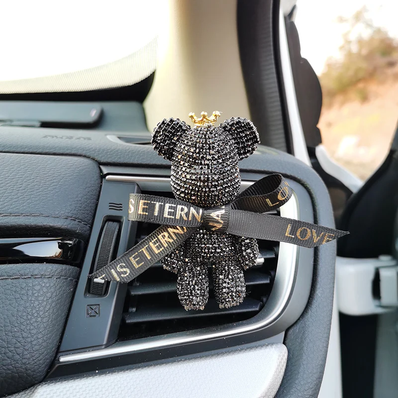 Автомобильный зажим, парфюм, ароматическое украшение, милая кукла, медведь, освежитель воздуха, интерьер, черный аромат, аксессуары