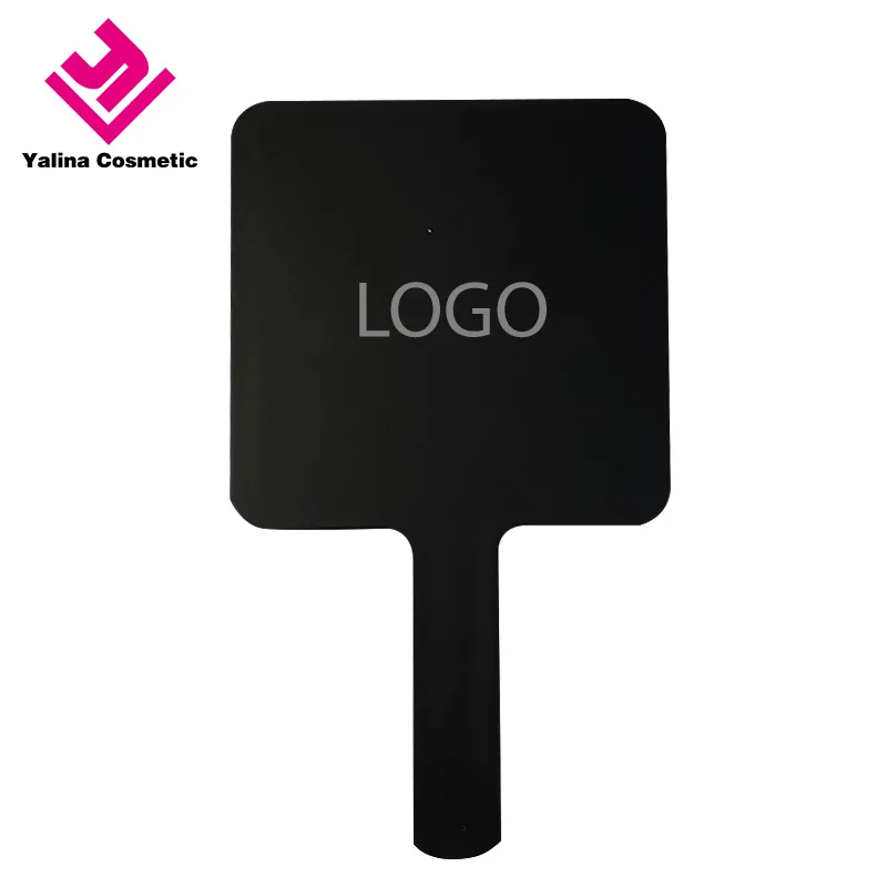 Wholesale Private Label Custom Logo Square Travel Pocket Mirror Smart Size Makeup Mirror Acrylic Cosmetic Handle Mirror