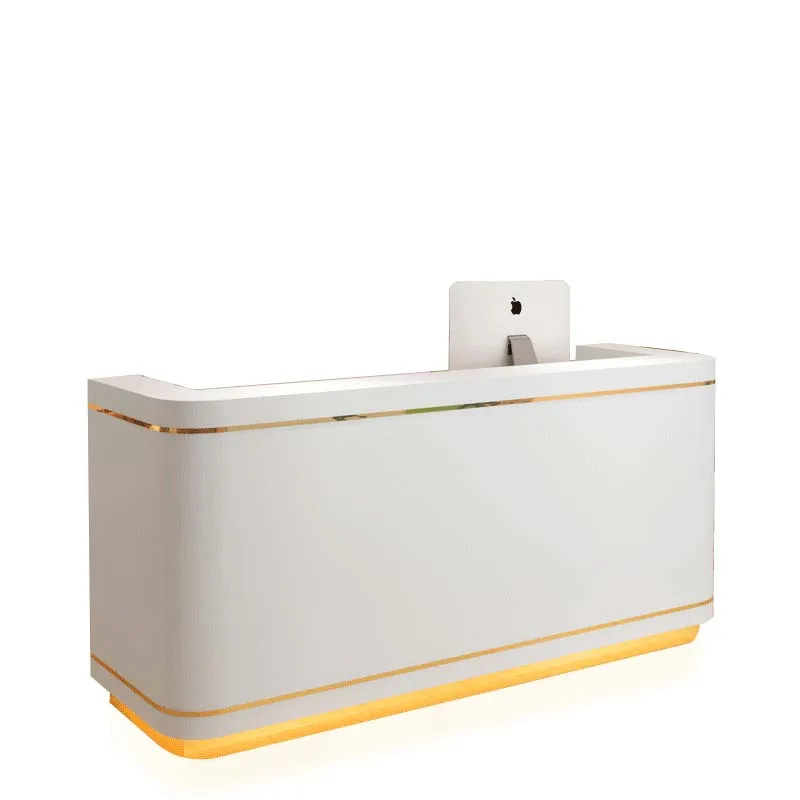 Modern Cash Table Register Retail Wooden Counter Cashier Desk Store Boutique White Checkout Counters Reception Desks for Sale