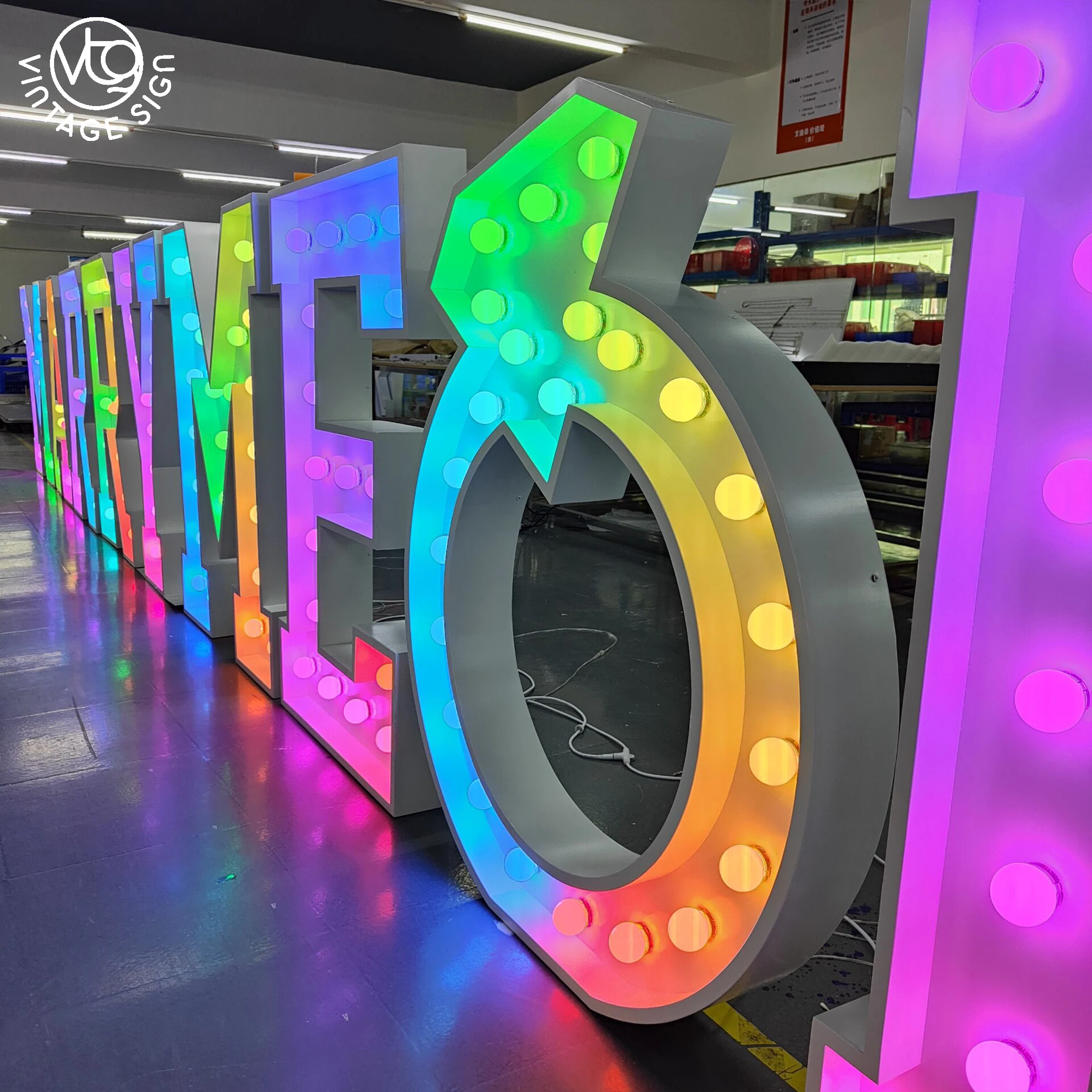 Love Letterst Hole-punch Letter Numbers With Lights Light Up Marquee 4ft Letter With Light Bulbs