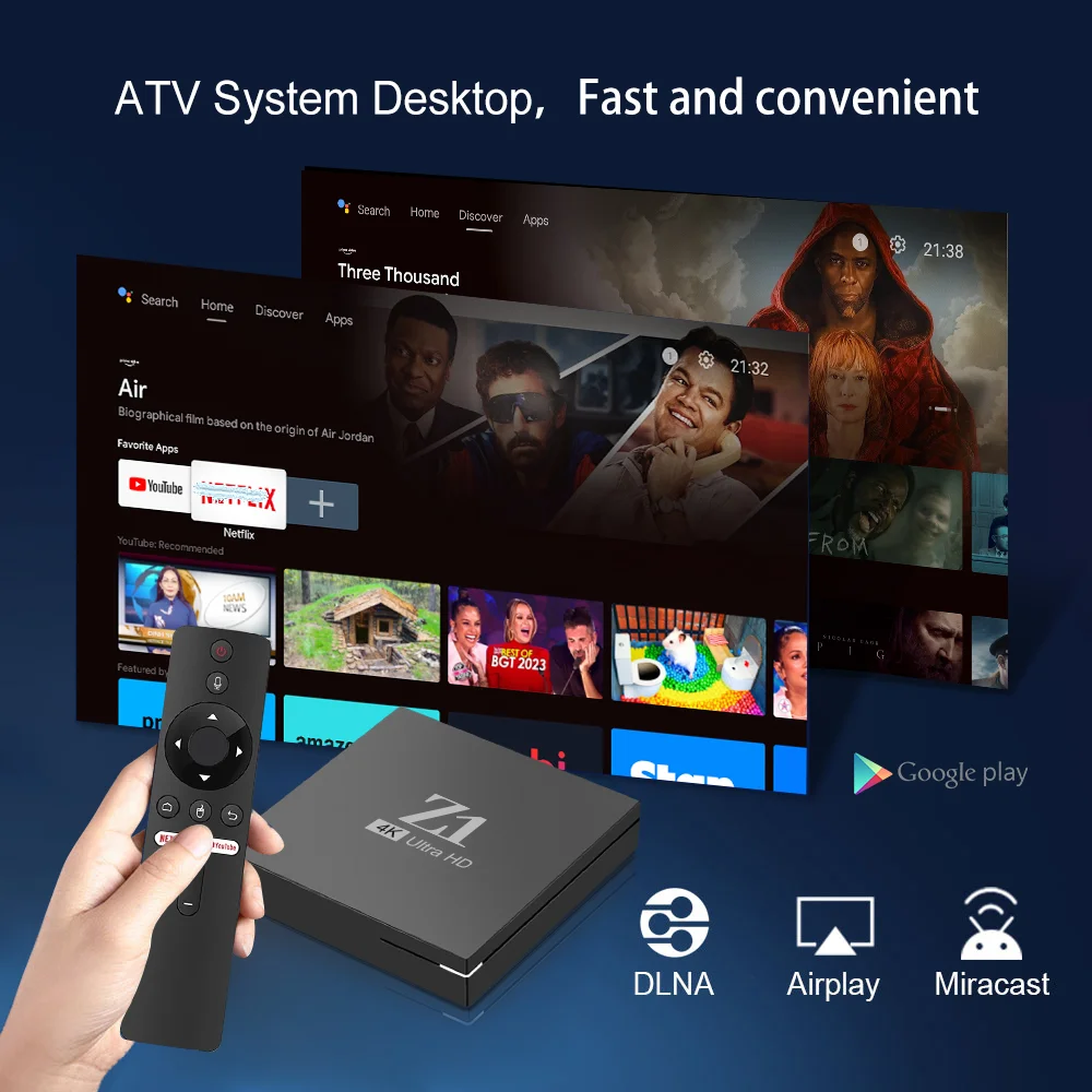 2024 customize Hight quality Z1 Smart TV Box 4K Android 11 2.4G+5G with IPTV APK