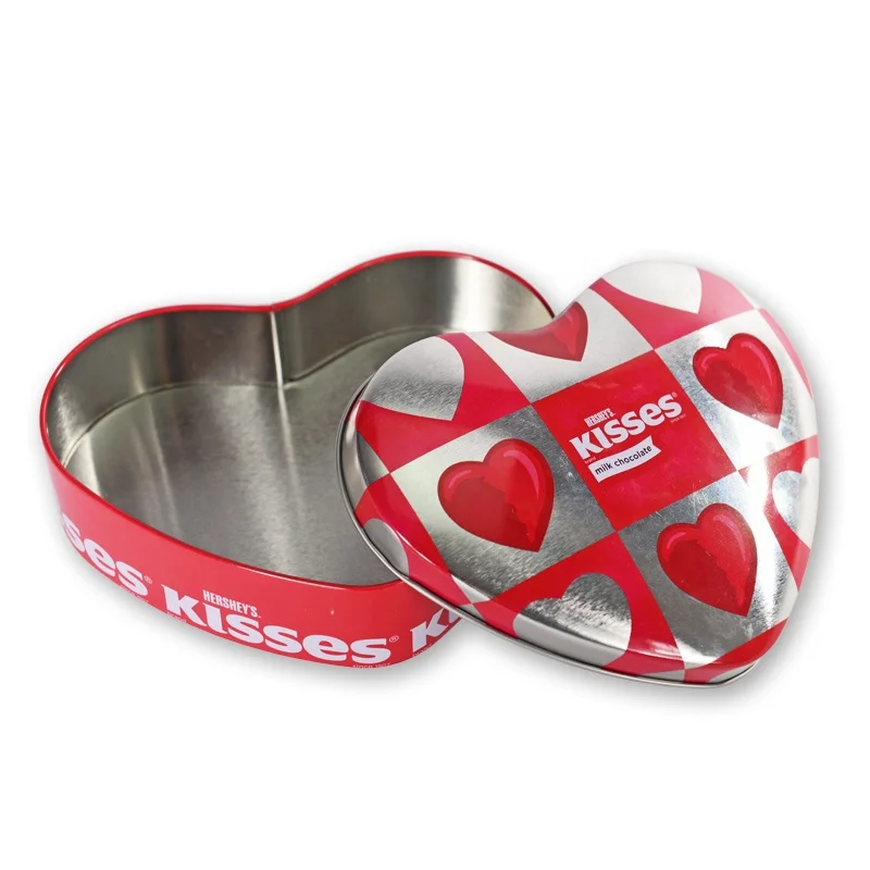 Heart Shape Tin Can Biscuit Packaging Chocolate Metal Box
