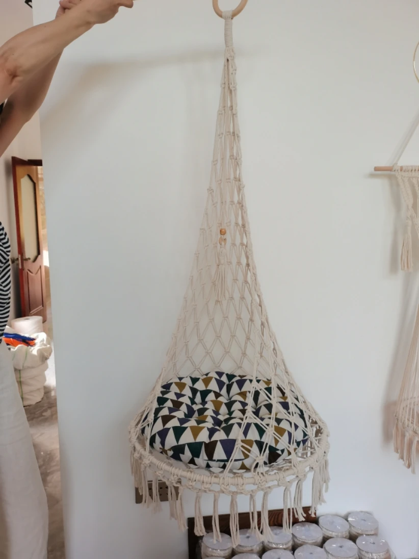 Nordic Cotton Rope Woven Cat Swing Macrame Hammock for Cats Fashion Cat Bed