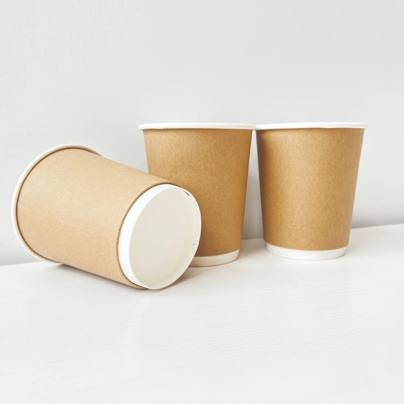 Thermal insulation double wall coffee paper cup 8 oz 12 oz hot drink foam tea disposable coffee cup beverage cup