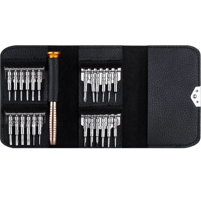 Professional Opening Tools for Mobile Screwdrivers 25-1 Repair Kit Screwdriver Set with Leather Case Mini Screwdriver Set