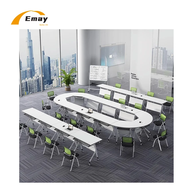Wheels Removable Desk Conference Foldable Meeting Office Desk Large Training Table
