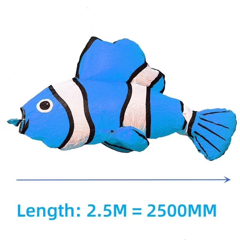 3D Colorful Clown Fish Inflatable Soft Kite Pendant Accessories Nylon Kite Outdoor Sports Toy Kite