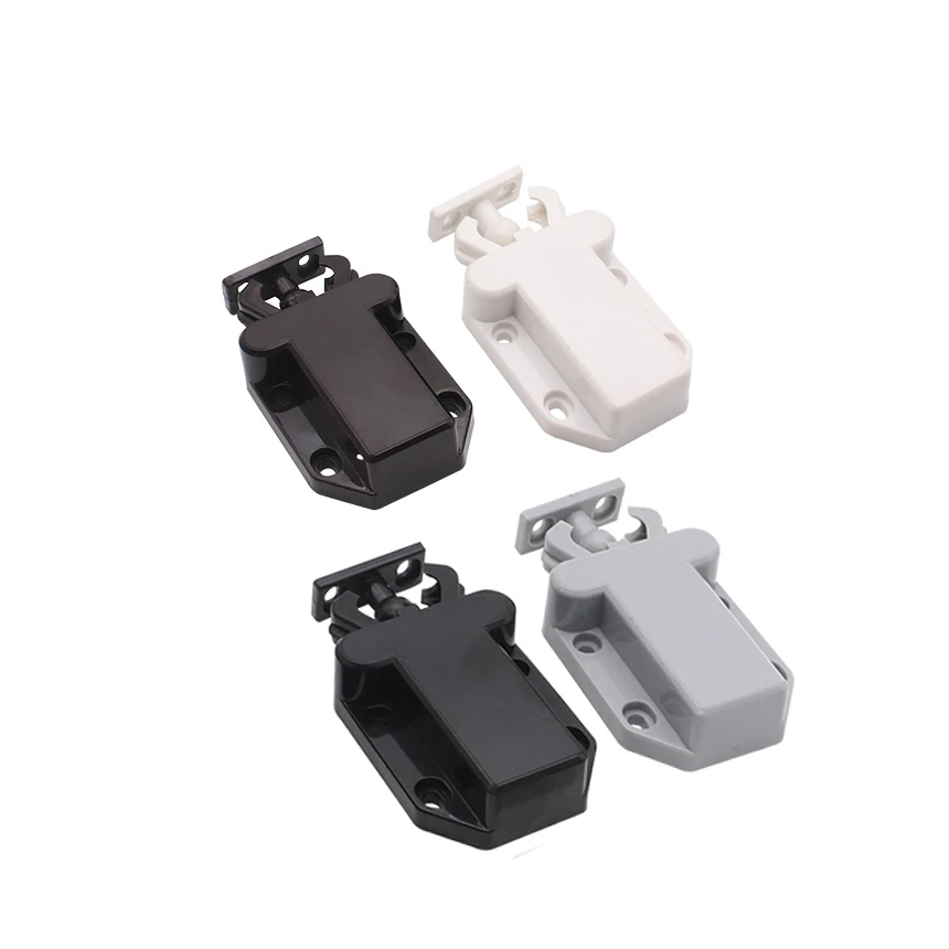Spot Sales ABS Plastic Rebound Self-Locking Push to Open Door Latch Lock for Cabinet Drawer Wardrobe Kitchen Door