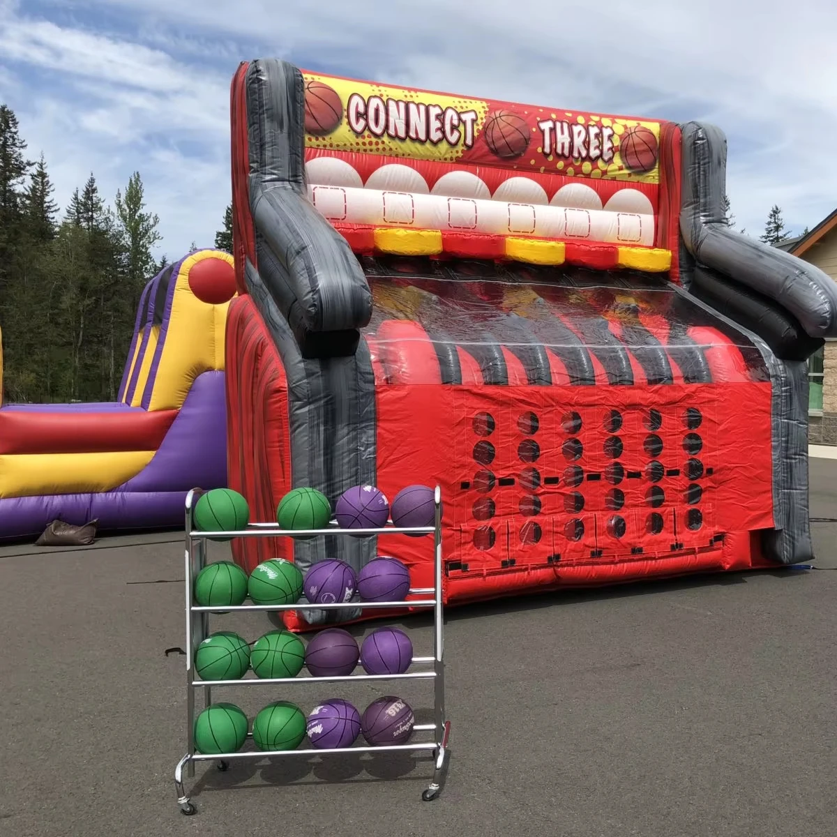 Commercial bouncing machine Adult children 3 in 1 Sports Game Booth PVC inflatable game bouncing house Outdoor sports form