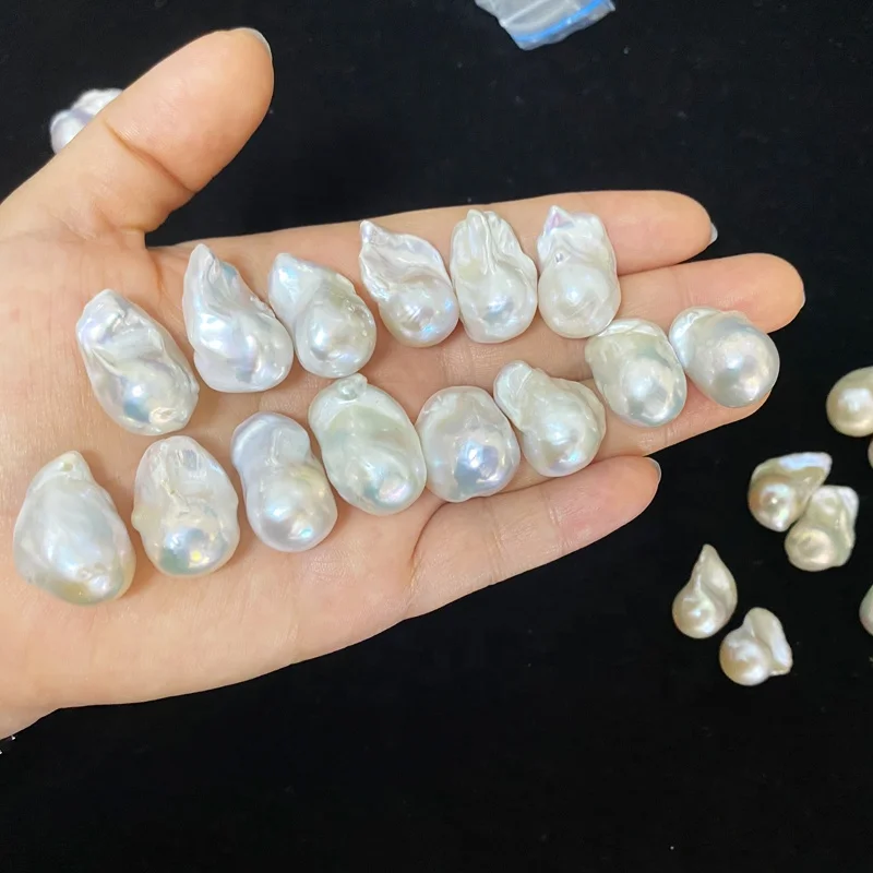 2024 hot sale baroque pearl irregular Natural freshwater pearl nucleated big size 10-30mm multicolor drop baroque pearl