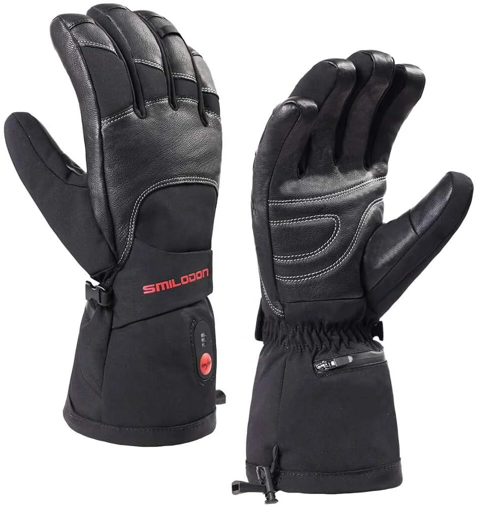 7.4V 2200Mah Fast Heating High Temperature Waterproof Outdoor Sports Leather Heated Motorcycle Riding Gloves