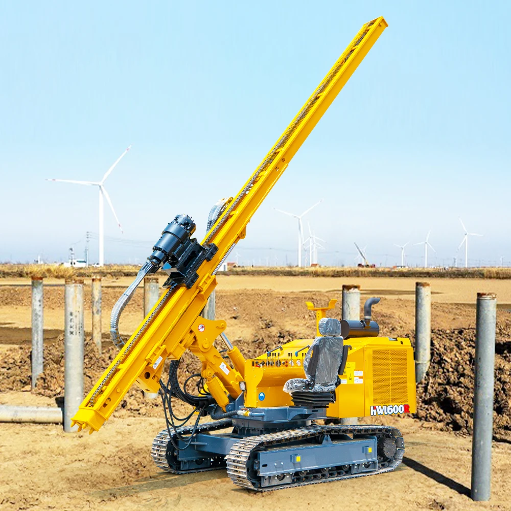 crawler solar ramming machine guardrail photovoltaic piling pile driver machine solar pile drivers with gps