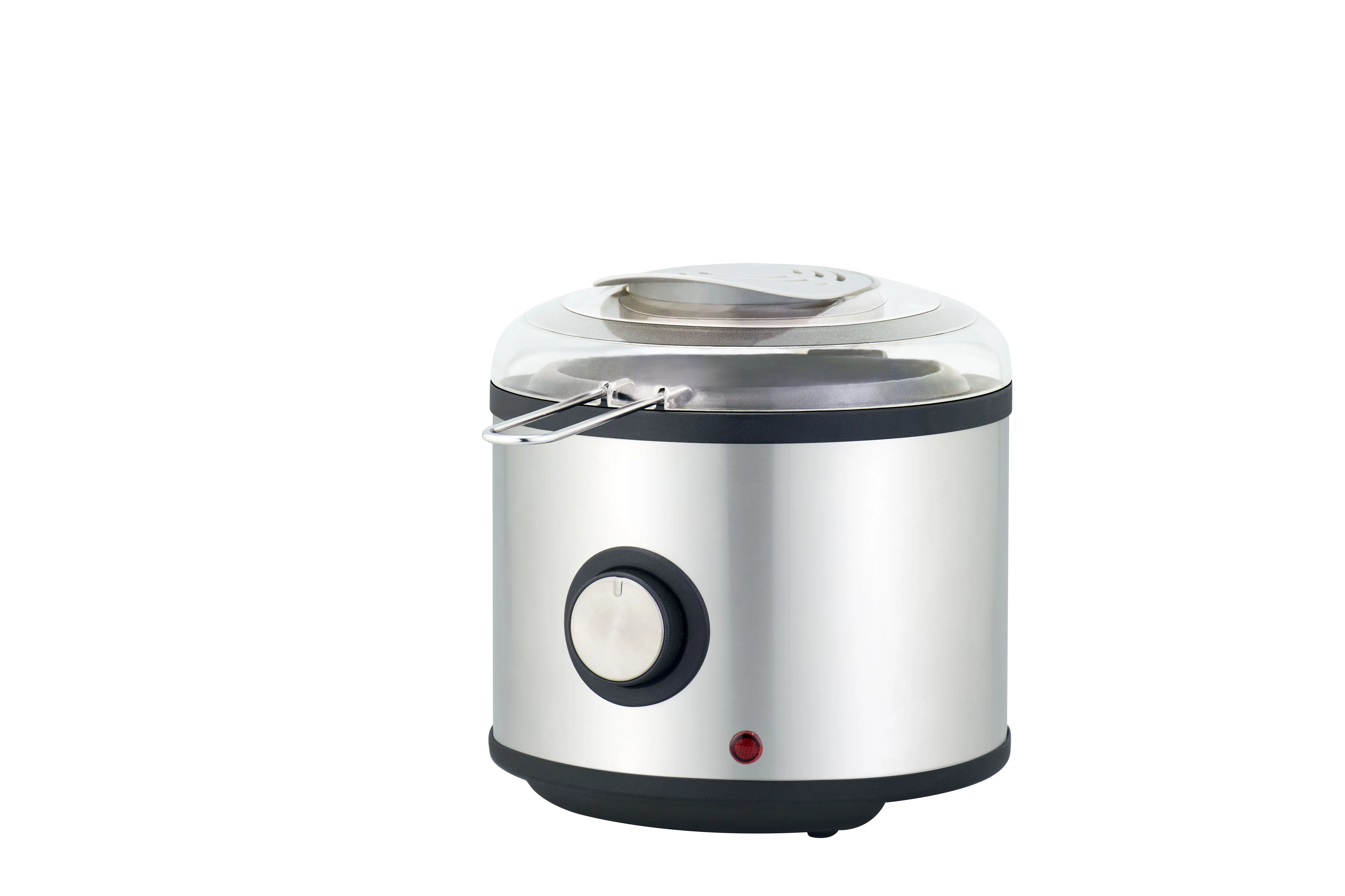 Deep fryer  Removable non-stick coated bowl Clear plastic lid with removable handle chrome/stainless steel basket