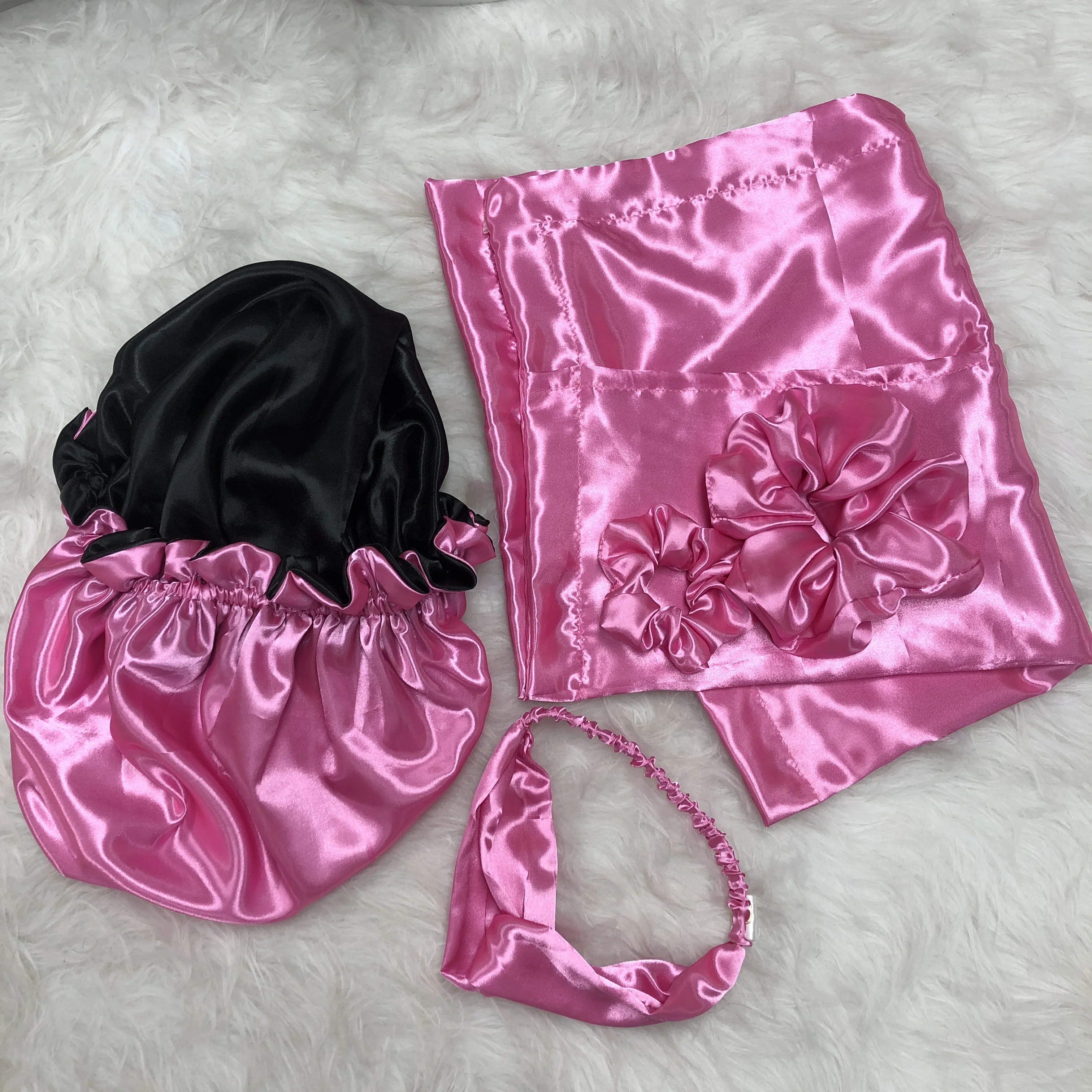 Best Selling Bonnet Satin Double Satin Lined Silk Bonnet with Custom logo Adjustable Reversible hair sleep hat bonnet