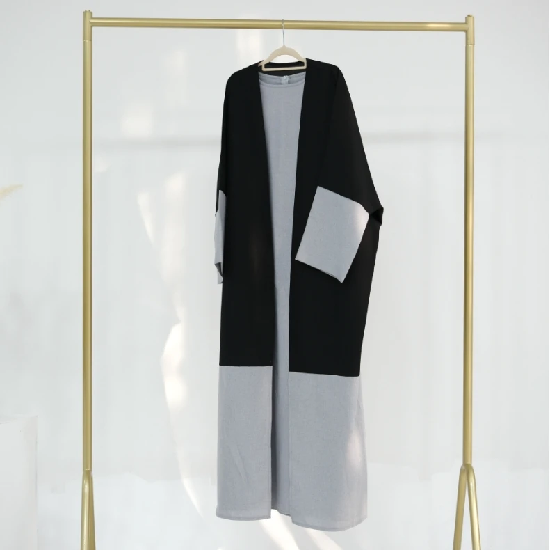 2024 Wholesale Modest Open Abaya Dress Set Women 2PC Arabian Modest Muslim Dress with Hijab Islamic ArabTurkish Prayer Clothes